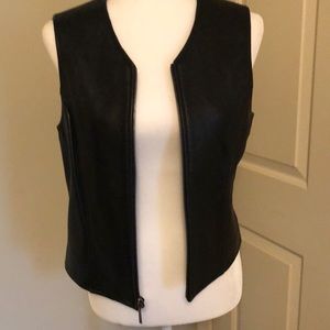 Valerie Stevens Leather Black Vest